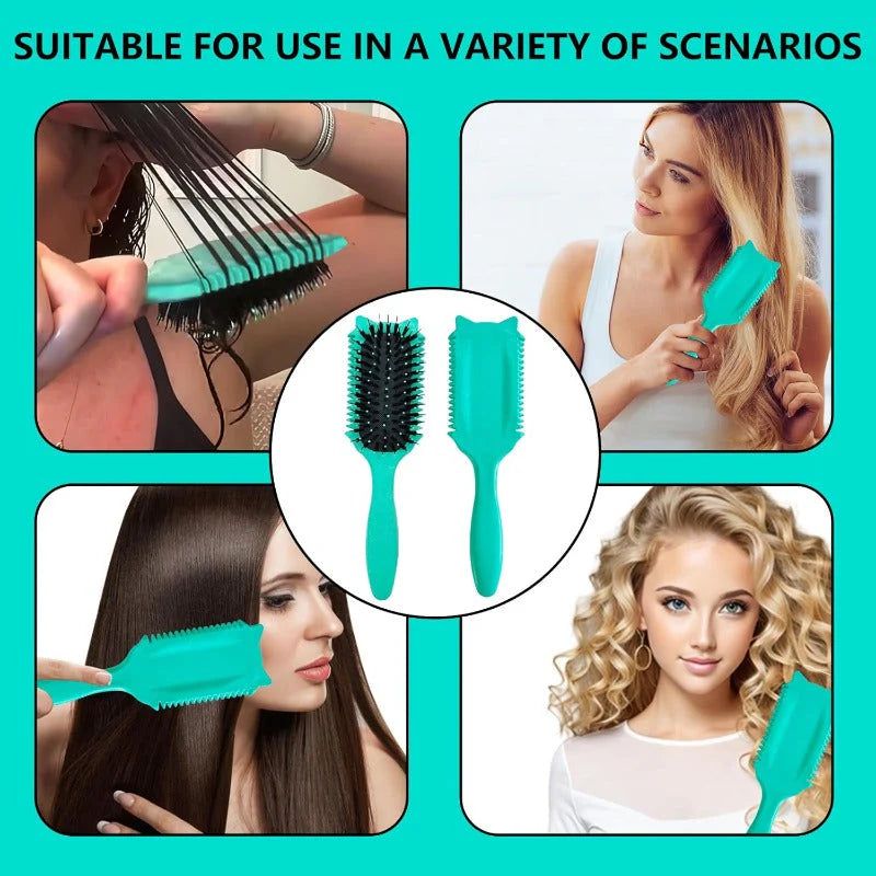 Multifunctional Curly Hair Styling Brush – Detangle, Define & Smooth