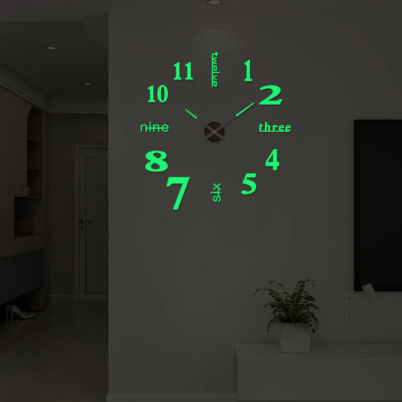Luminous Frameless 3D Wall Clock