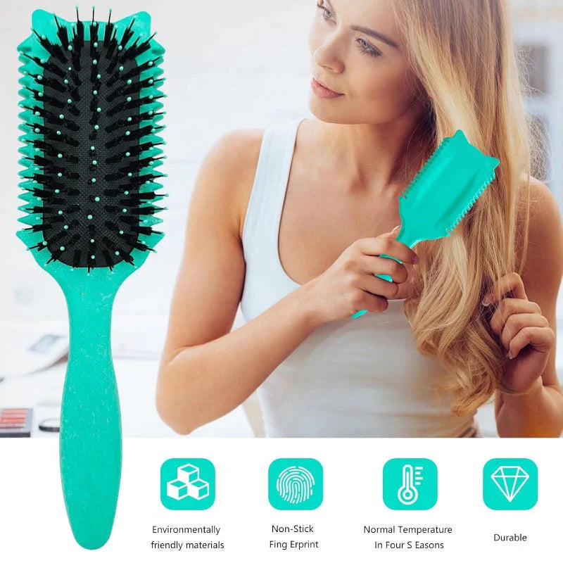 Multifunctional Curly Hair Styling Brush – Detangle, Define & Smooth